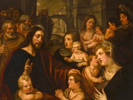 Chúc lành. (Ảnh: Christ blessing the children by Studio of Artus Wolfaerts).
